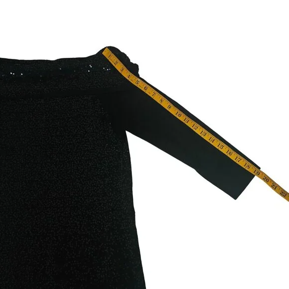 White House Black Market Cashmere Blend Sparkly Off-Shoulder Pullover Sweater S - Picture 10 of 11